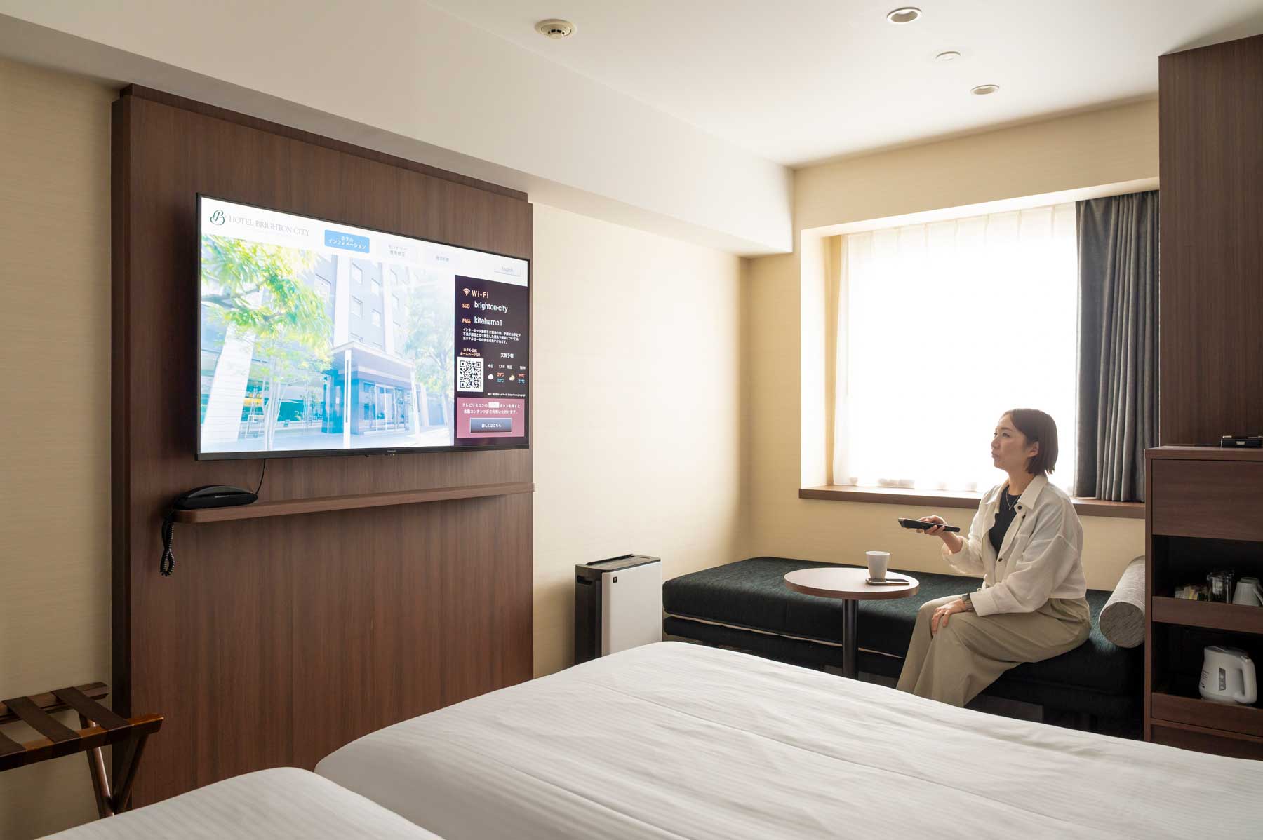 [Corner Twin Room] 55-inch large TV